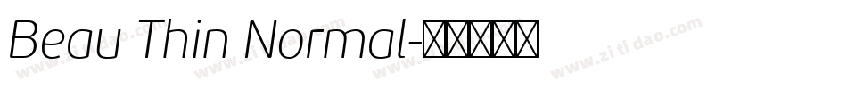 Beau Thin Normal字体转换
